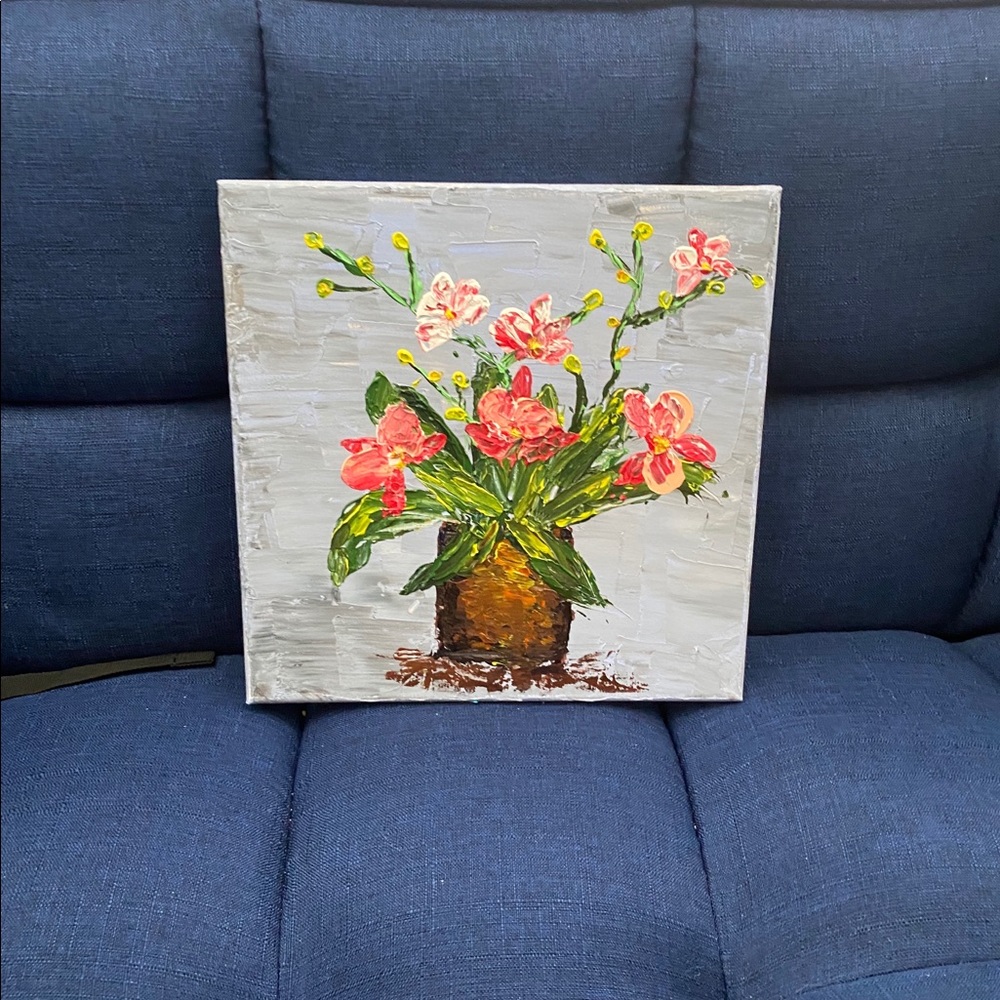🌺 Custom Flower Acrylic Painting on Canvas